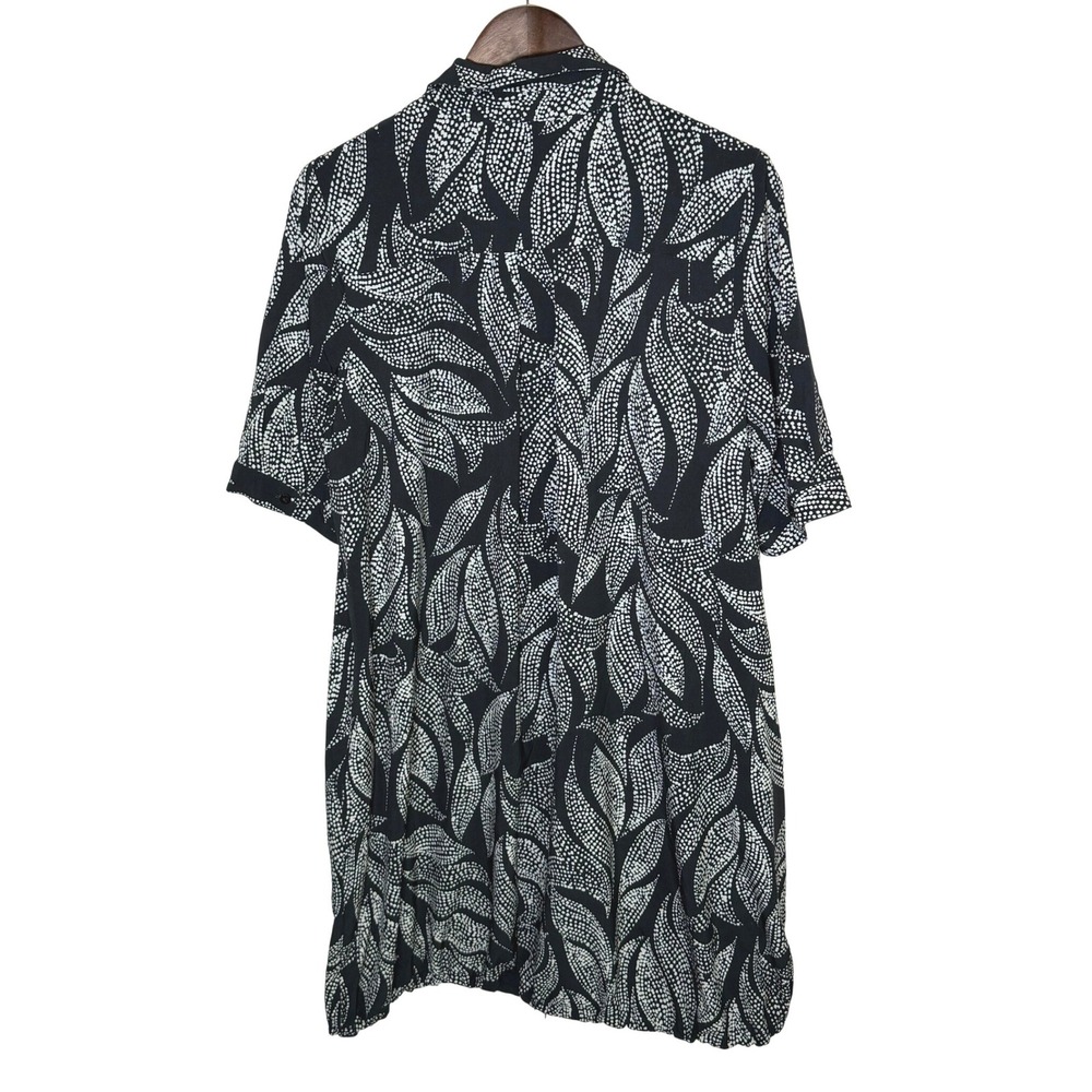 Chicos Button Down Tunic Dress Bungee Hem Size 2/Large 570347893 - Picture 5 of 10